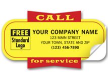 Service Labels, Call for Service, Yellow, Padded