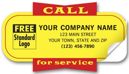 Service Labels, Call for Service, Yellow, Padded