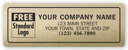 Advertising Labels, Padded, Poly Film, Gold