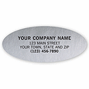 Advertising Labels, Padded, Poly Film, Silver, Oval 349
