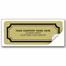 Advertising Labels - 2 1/2 x 1 - Embossed Gold Foil Paper 354