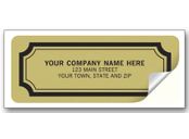 Advertising Labels - 2 1/2 x 1 - Embossed Gold Foil Paper