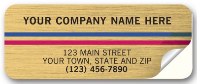 Advertising Labels, Padded, Brushed Gold Poly Film, 355