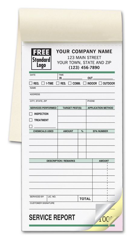 Pest Control Form - Small Service Order Book