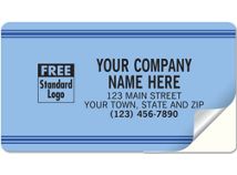Large Service Labels, Padded,  Blue with Blue Stripes