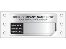 Model/Serial Number Labels, Continuous, Aluminum Foil