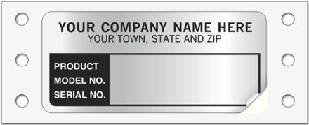 Model/Serial Number Labels, Continuous, Aluminum Foil