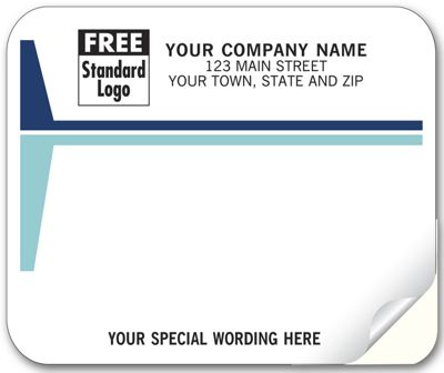 Mailing Labels, Laser and Inkjet, White w/ Blue Stripes 3797