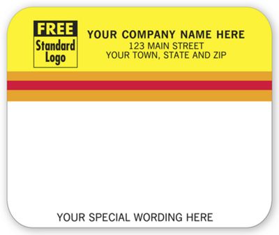 Mailing Labels, Laser and Inkjet, Yellow/White w/ Stripes 3798