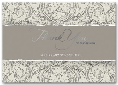 Silver & Scrolls Thank You Cards     3ED005
