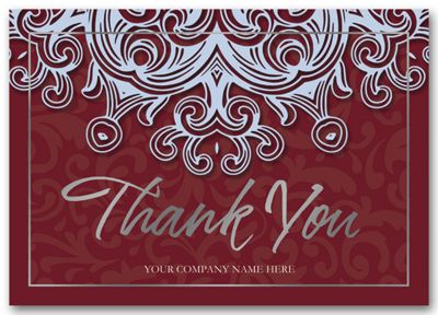 Blue Velvet Thank You Cards     3ED009