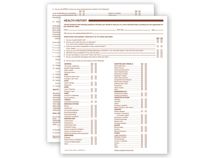 Dental Health History Questionnaires, 2 Sided, No Hole Punch