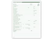 Dental Patient Registration Forms, 1 Sided, No Hole Punch
