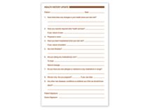 Health History Update Forms