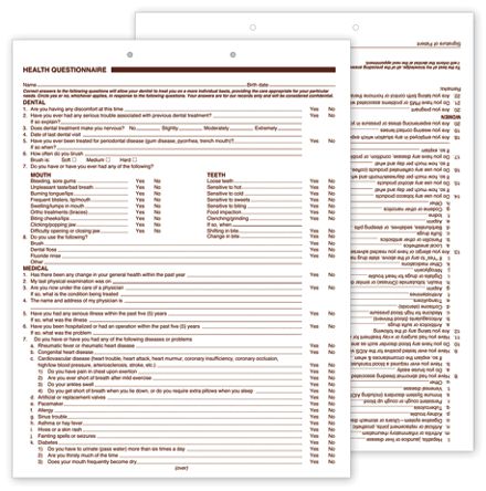 Health History Questionaire