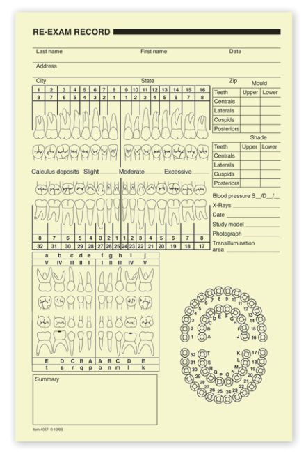 Dental Re-Exam Record
