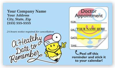 Medical Appointment Cards, Peel and Stick, A Healthy Date 4353