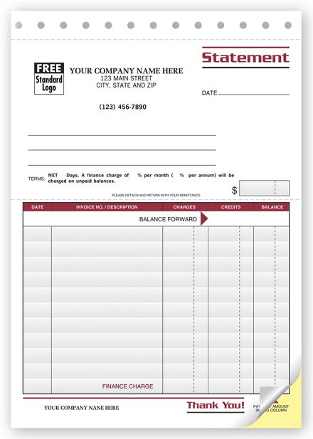 Image Statements with Finance Charge