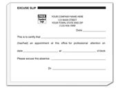 Patient Excuse Slips, Imprinted