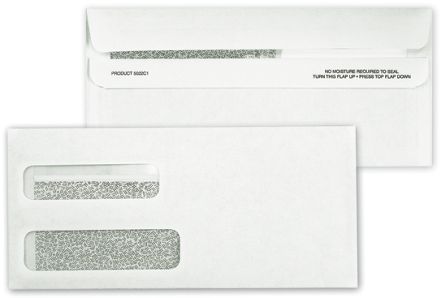 2-Window Confidential Self Seal Envelope-2 Flaps, Custom