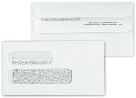 2-Window Confidential Self Seal Envelope-2 Flaps 6-7/8x3-5/8