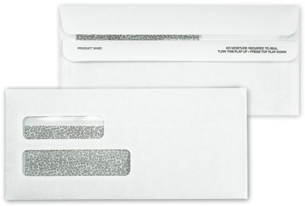 2-Window Confidential Self Seal Envelope-2 Flaps 9x 4-1/8