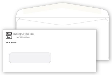 Single Window Customizable Form Envelope, Gummed Seal