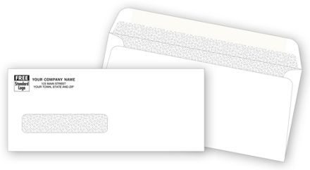 Single Window Check Envelope 8 5/8 x 3 5/8, Gummed Seal