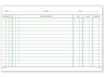 Patient Account Records, 2 Sided, White Ledger