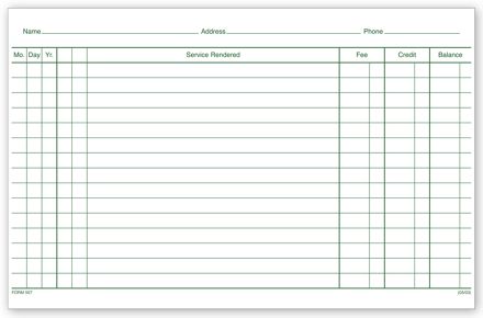Patient Account Records, 2 Sided, White Ledger