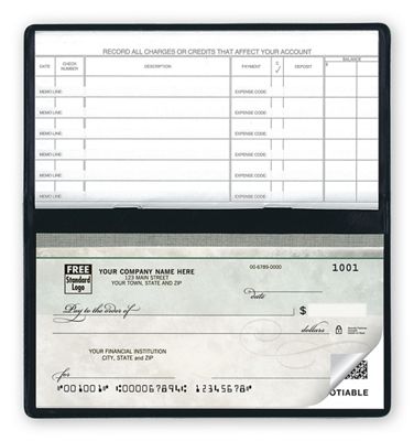Compact Size Duplicate Checks, Green Marble Design 51200N