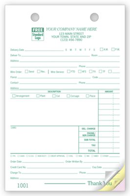Florist Register Forms - Large 5143