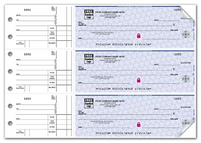 3 To a Page - Business Size Checks, Side-Tear Voucher 53220DS