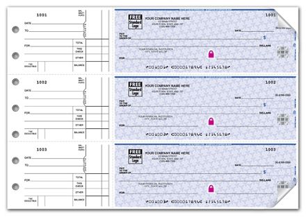 3-On-A-Page Business Size Checks, Side-Tear Voucher