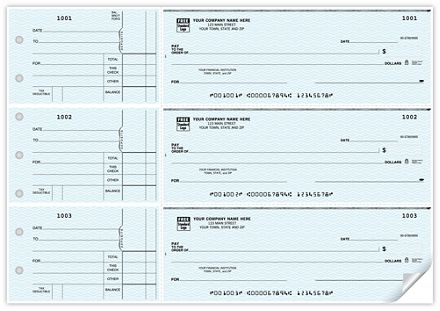3-On-A-Page Business Size Checks, Side-Tear Voucher