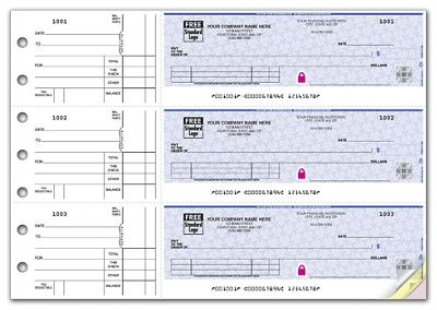 3 To a Page - Business Size Checks, with Side-Tear Vouchers 53222DS