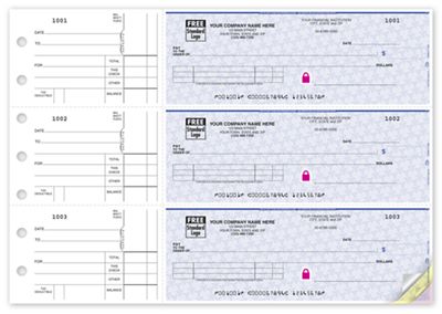 3 To a Page - Business Size Checks, with Side-Tear Vouchers 53222DS