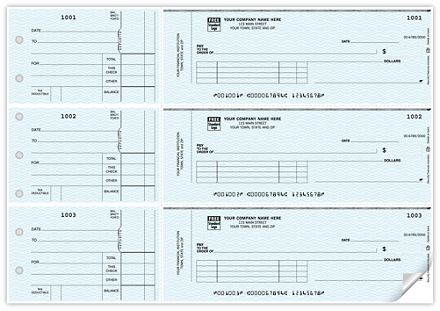 3-On-A-Page Business Size Checks, with Side-Tear Vouchers