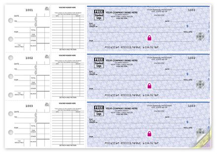 3-On-A-Page End-Stub Voucher Check