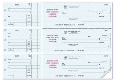 3-On-A-Page Business Size Checks, With Choice of Voucher