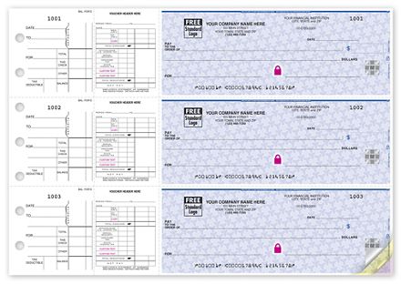 3-On-A-Page Payroll & Disbursement Check Side-Tear Vouchers