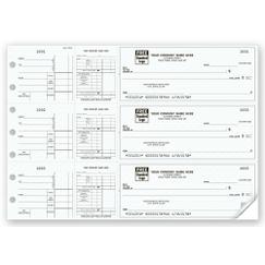 3-On-A-Page Payroll & Disbursement Check Side-Tear Vouchers, 53226N