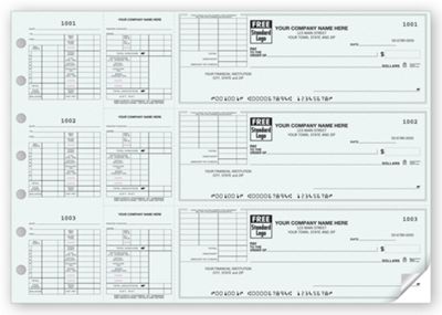 3 To a Page - Payroll Check With Corner Voucher 53228N
