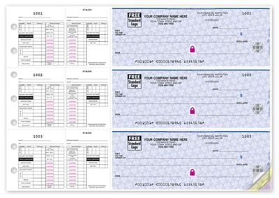 3 To a Page - Payroll Checks, Double Side-Tear Vouchers 53229DS
