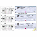 3 To a Page - Payroll Checks, Double Side-Tear Vouchers 53229DS