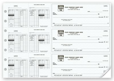 3 To a Page - Payroll Checks, Double Side-Tear Vouchers 53229N