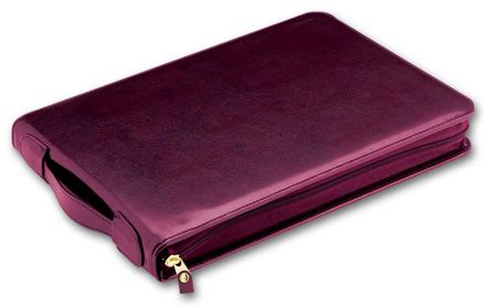 3-On-A-Page Zippered Leather-Like Urethane Portfolio