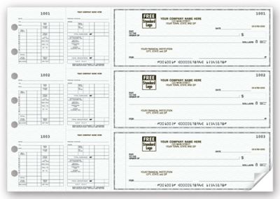 3 To a Page - Business Size Checks for Hourly Payroll 53263N