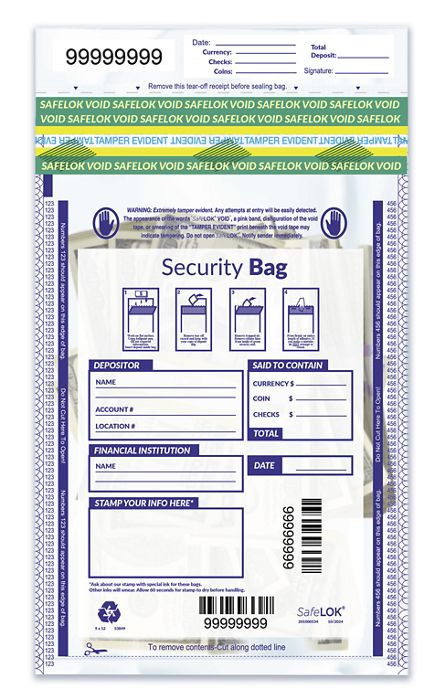 9 x 12 Single Pocket Clear Plastic Bank Deposit Bags