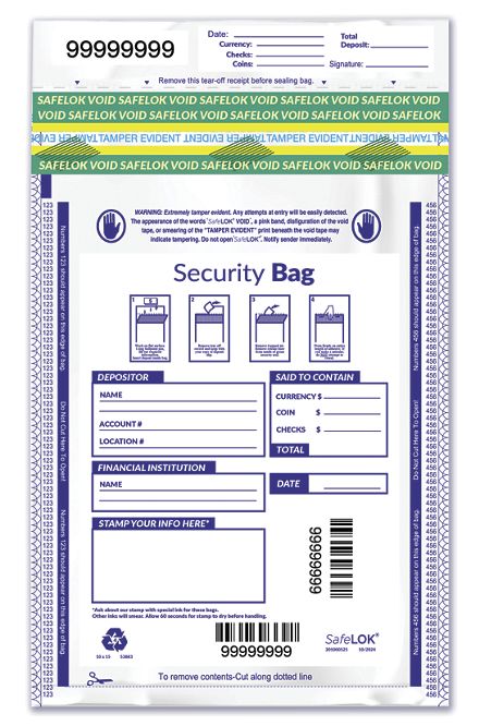 10x15 Single Pocket Deposit Bag, Opaque
